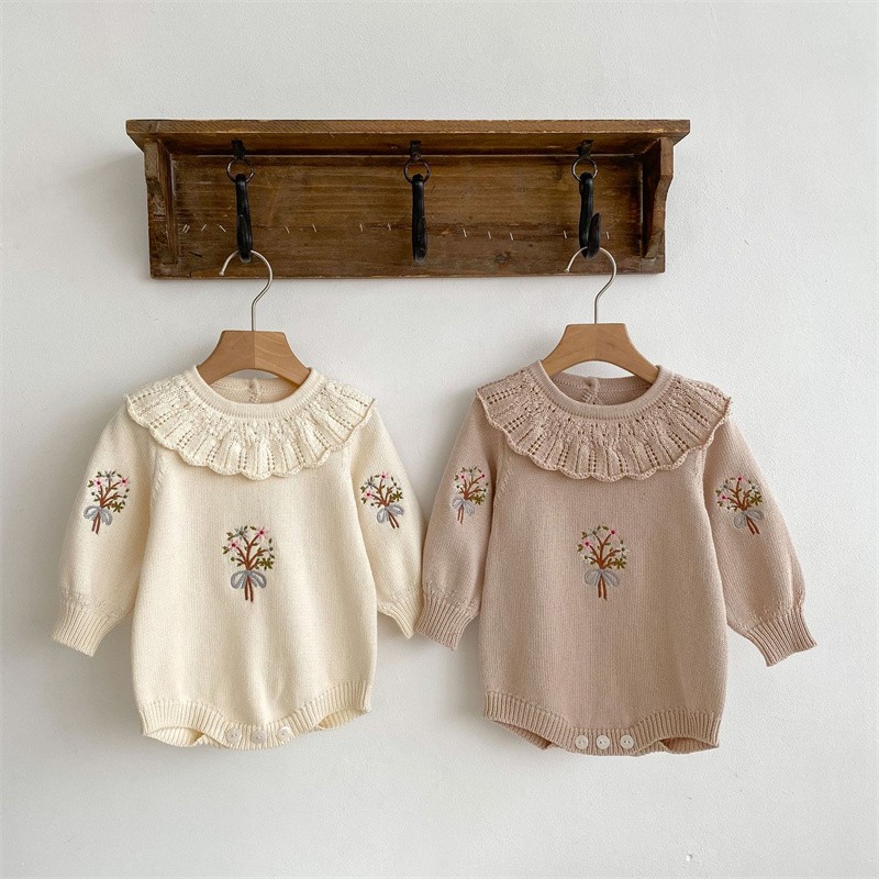 Baby Clothing Brand - Spring Autumn Newborn Knitting Romper Girls